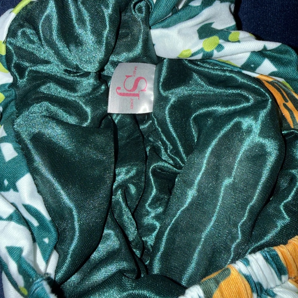 Sassy Jones Green and Orange Turban - Picture 2 of 2